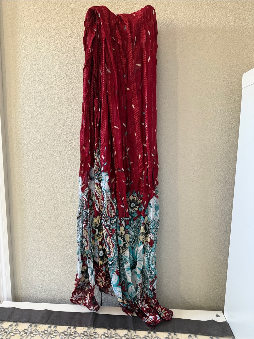 Boho Floral Red stole shawls neck wraps for women
